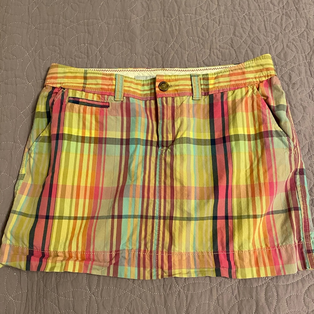 MULTICOLORED STRIPED MINI SKIRT
